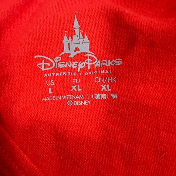 Disney World Parks Embroidered Stitched Mickey Mouse Orange Tank Top L Authentic - Picture 5 of 9